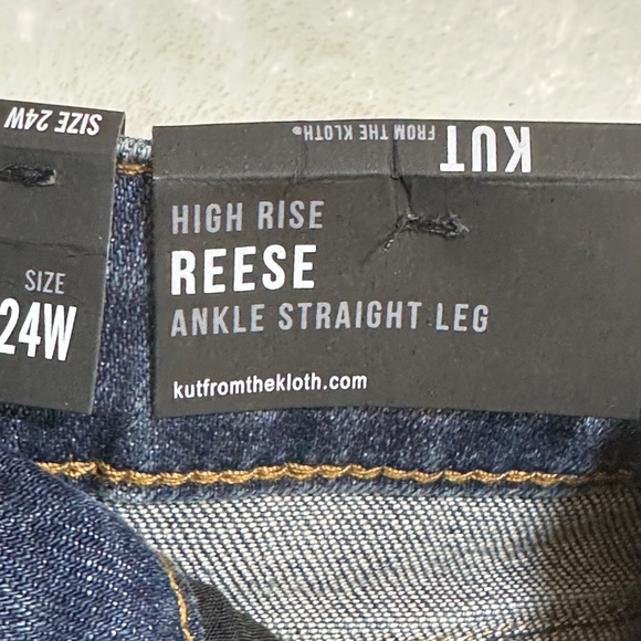 Kut From The Cloth Women's Jeans 24W Blue Reese Ankle Straight Leg High Rise - Picture 6 of 12